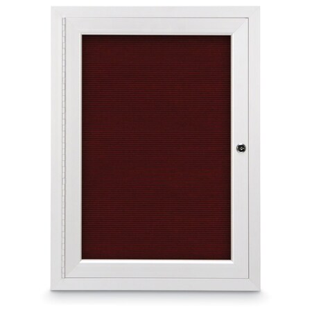 24x36 1-Door Enclosed Outdoor Letterboard,Header,Burgundy/White